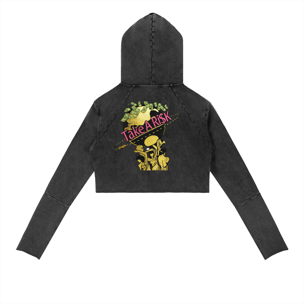 TAKE THE RISK™ WOMEN'S V - NECK CROPPED HOODIE - Priorisky